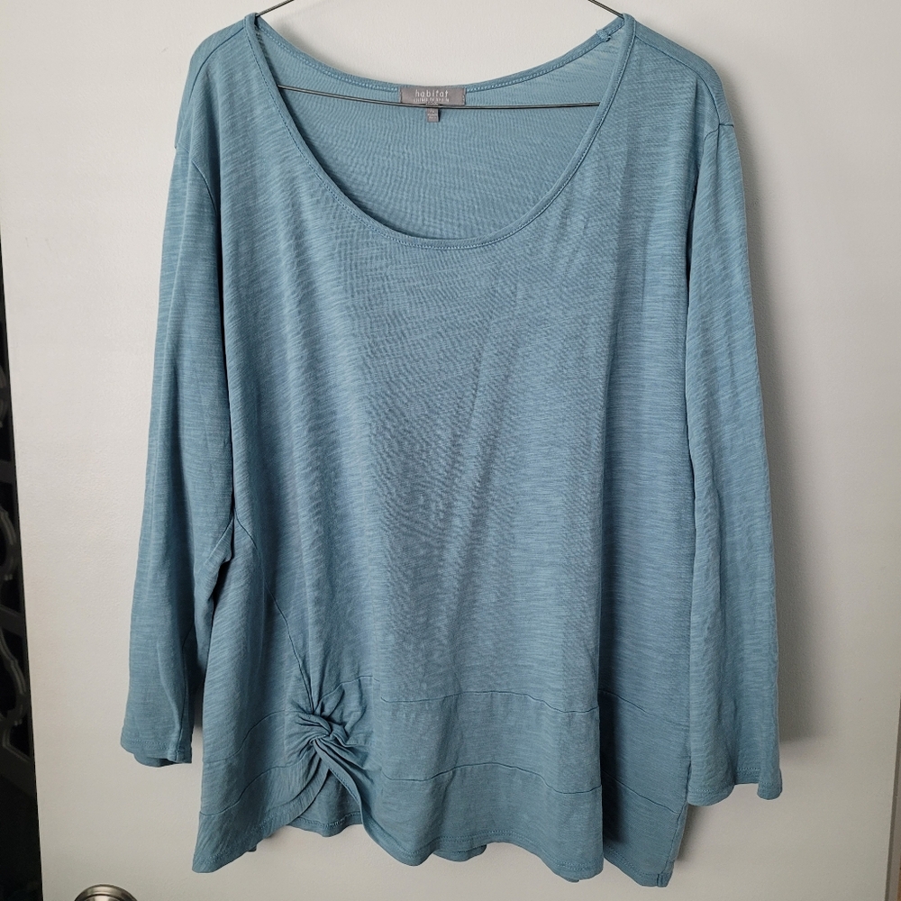 Habitat Clothes To Live In Top Womens XL Shirt Cotton Pullover Art To Wear